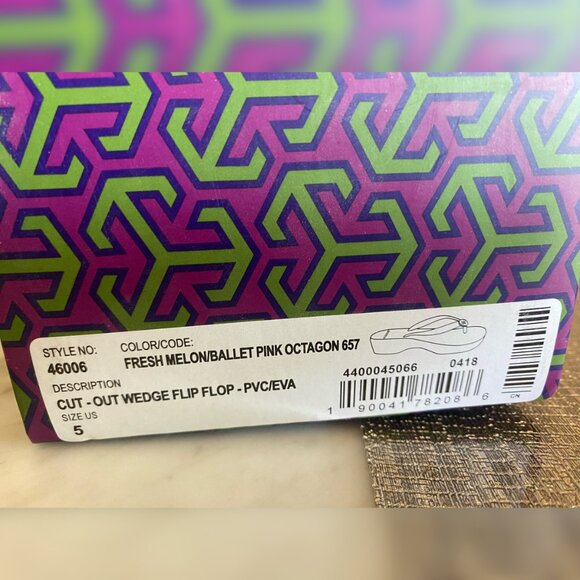 Tori Burch Cut-Out Platform Wedge Flip-Flops in Orange - Picture 5 of 5